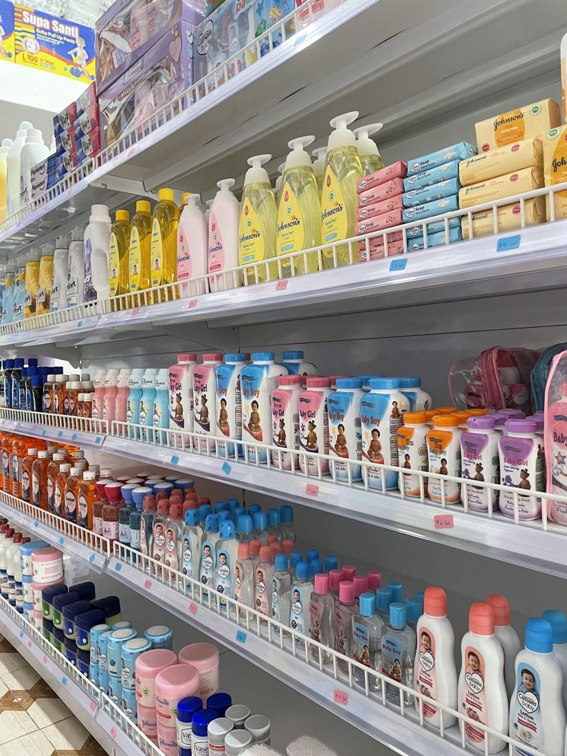 Baby bath products, lotions and powders